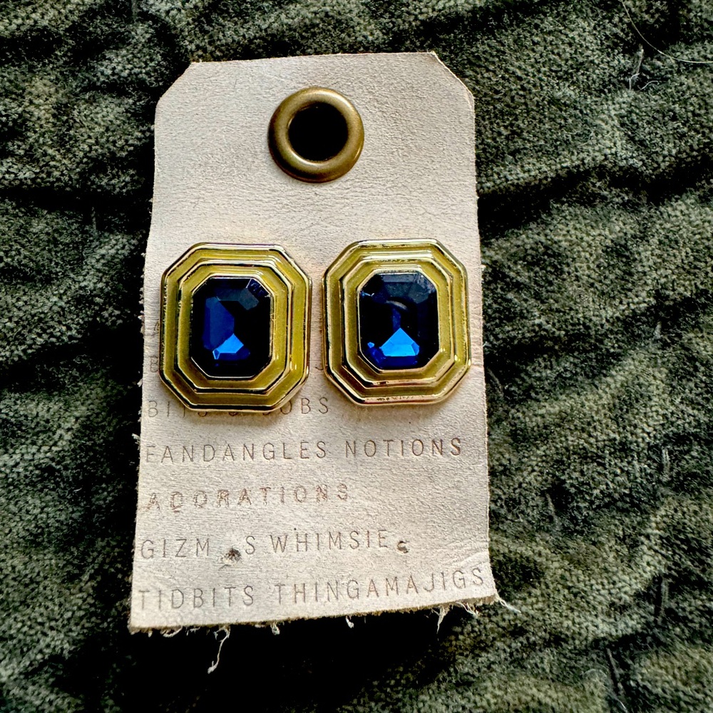 Anthropologie Blue Stone Earrings